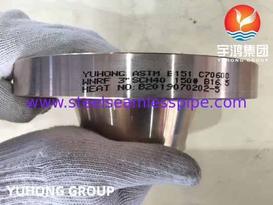 ASTM B151 C70600 1-1/4" SCH40 #150 WN Flanges Tembaga Nikel ASME B16.5