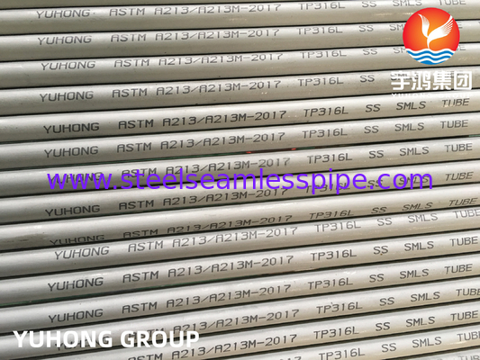 ASME SA213 TP316L 35x2x8000MM tabung boiler acar tanpa jahitan untuk penukar panas