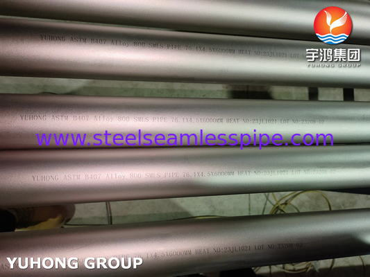 ASTM B407 UNS N08800 Incoloy 800 Nickel Alloy Seamless Pipe ABS Disetujui