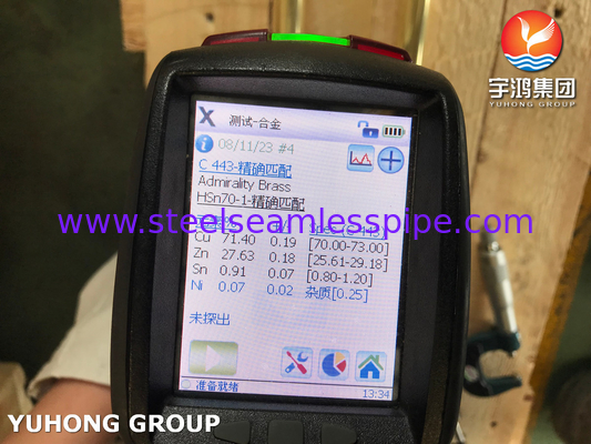 ASME SB111 C44300 Admiralty Brass Tube O61 Cold Finished untuk Exchanger Panas
