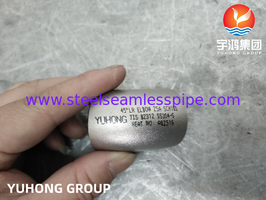 JIS B 2312 Fitting pipa baja 90° 45° LR/SR Elbow SUS304 SUS304L