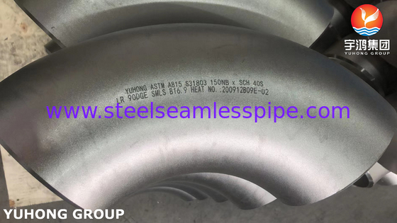 ASTM A815 S31803 Duplex Steel Buttwelded 90Deg Elbow Pipe Fitting B16.9