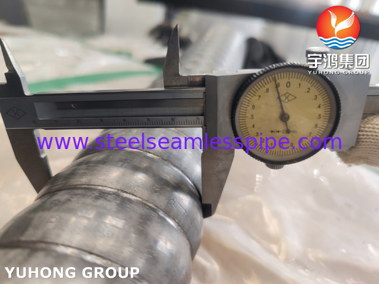 TP304 TP304L TP316 TP316L tabung sirip bergelombang dari stainless steel untuk perangkat prapanas