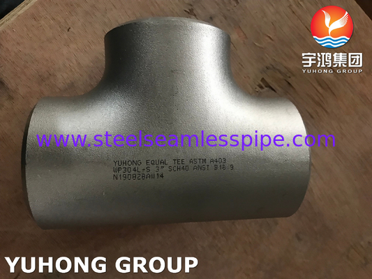ASTM A403 WP304L-S Tee Butt Weld Tee B16.9 Untuk Minyak dan Gas