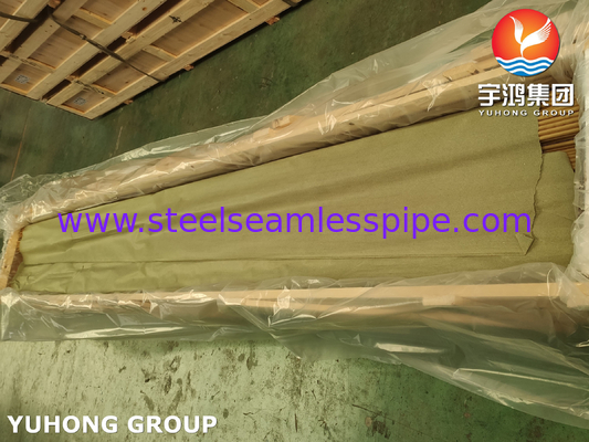 ASME SB111 C68700 Aluminium Brass Seamless Tube O61 untuk Heat Exchanger Tube Bundle