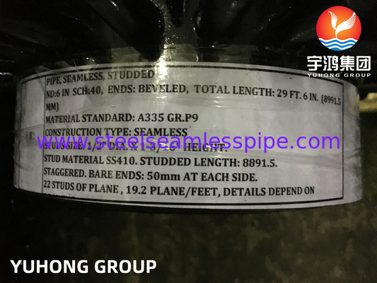ASME SA335 P9 HFW Tube dengan Helical Studs OD 10 hingga 508mm untuk Reformer Convection Section