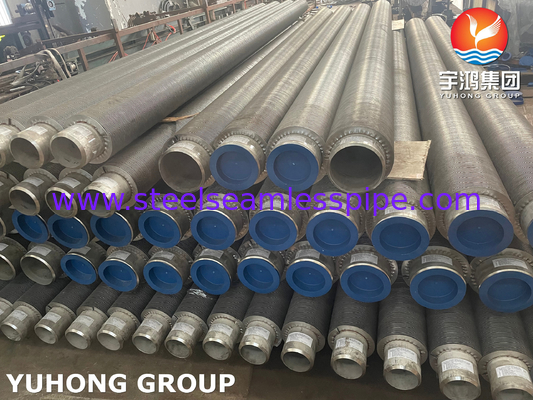 ASTM A376 TP347H S34709 Tabung Sirip Spiral Dilas Frekuensi Tinggi Baja Tahan Karat