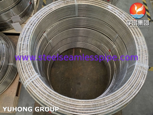 ASTM A269 TP316/316L Tabung Kumparan Penukar Panas Stainless Steel Terang Anil