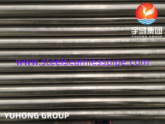 ASME B167 Nickel Alloy 601 Seamless Tube Corrosion Resistant Untuk Penukar Panas