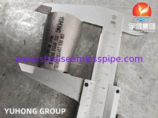 JIS B2312 SS304 Pengurangi Las Butt Seamless ECC Pengurangi Fittings Baja Rinsless