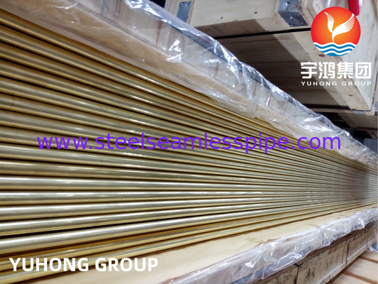 ASTM B111 C44300 Penukar Panas Kondensator Kulkas Admiralty Brass Seamless Tubes
