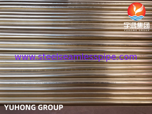 ASTM B111 C44300 Penukar Panas Kondensator Kulkas Admiralty Brass Seamless Tubes