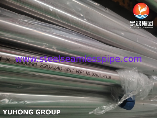 ASME SA270 ASTM A270 Stainless Steel Welded Tube Polished 320 240 GRIT