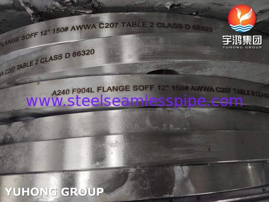 ASTM A240 F904L 1.4539 AWWA C207 SOFF Flange Untuk Sistem Pipa
