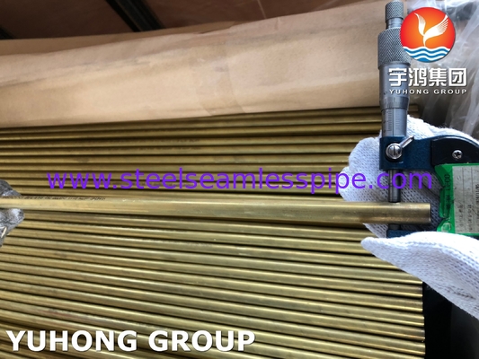 ASTM B111 C68700 / CuZn20Al2 tabung tembaga aluminium tanpa jahitan untuk penukar panas