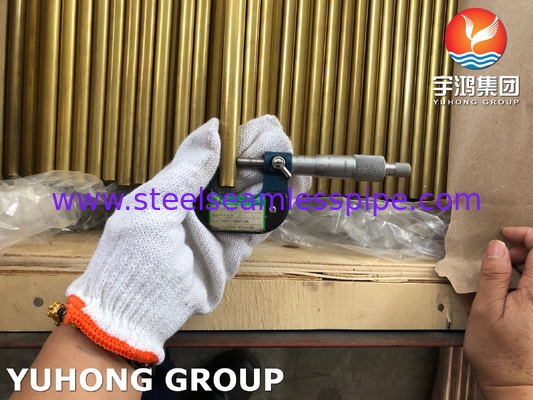 ASTM B111 C68700 / CuZn20Al2 tabung tembaga aluminium tanpa jahitan untuk penukar panas