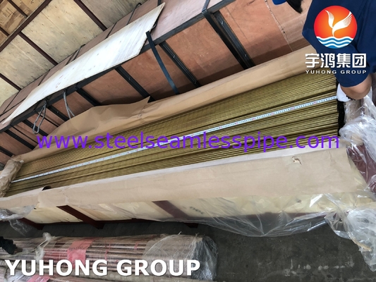 ASTM B111 C68700 / CuZn20Al2 tabung tembaga aluminium tanpa jahitan untuk penukar panas