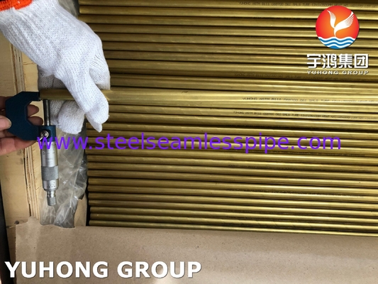 ASTM B111 C68700 / CuZn20Al2 tabung tembaga aluminium tanpa jahitan untuk penukar panas