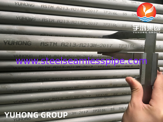 ASME SA213 TP316L tabung stainless steel tanpa jahitan BWG 20 0.89mm Untuk Drycooler