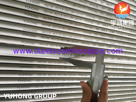 ASME SA213 TP316L tabung stainless steel tanpa jahitan BWG 20 0.89mm Untuk Drycooler