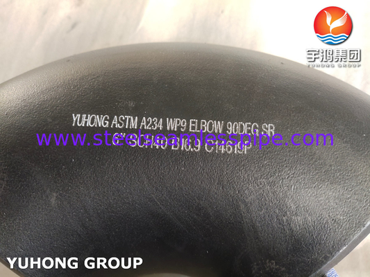 Baja Paduan ASTM A234 WP9 90 Derajat SR Siku ANSI B16.9 Pemasangan Buttweld