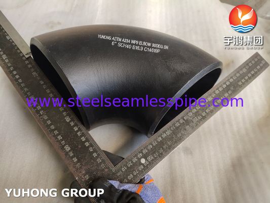 Baja Paduan ASTM A234 WP9 90 Derajat SR Siku ANSI B16.9 Pemasangan Buttweld
