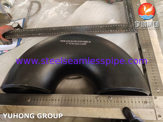 ASTM A234 WP9 Sambungan Las Pantat Siku Baja Karbon 180 Derajat