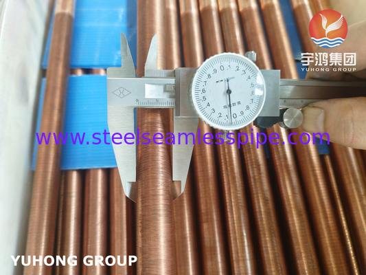 C12200 Integral Low Fined Tube Copper Alloy Fin Tube Untuk Evaporator