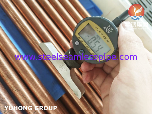 C12200 Integral Low Fined Tube Copper Alloy Fin Tube Untuk Evaporator