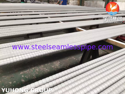 GOST9941 12X18H10T TP321 tabung sirip bergelombang baja tahan karat untuk pendingin udara