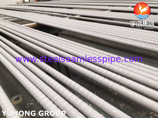 GOST9941 12X18H10T TP321 tabung sirip bergelombang baja tahan karat untuk pendingin udara