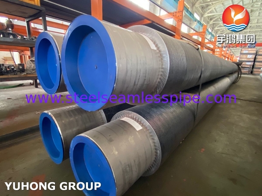 Pipa Fined ASTM A312 TP347H SS Strip Solid Fin Tube Untuk Economizer