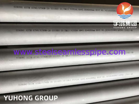 ASTM A790 S31803 F51 Pipa tanpa jahitan dupleks stainless steel untuk peralatan petrokimia