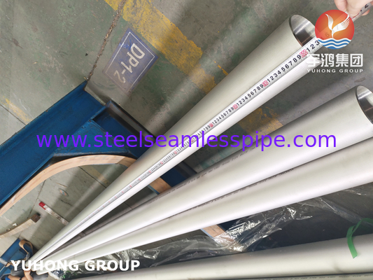 Stainless Steel Seamless Pipe, ASTM A312 TP316Ti, B16.10 &amp; B16.19, 6M, PE / BE, PERMUKAAN SELESAI HOT