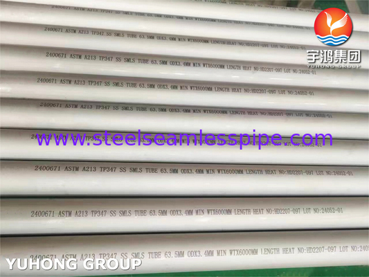 ASTM A213/ASME SA 213 TP347/TP347H tabung tanpa jahitan stainless steel di boiler penukar panas