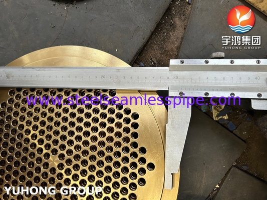 ASTM B171 C46400 Stasioner Tube Sheet Komponen Esensial Untuk Penukar Panas