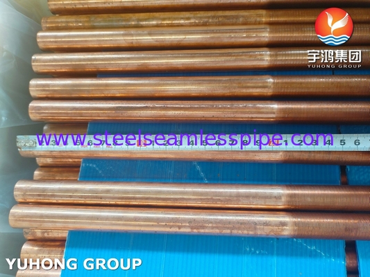 ASTM B111 C12200 tabung low fin baja paduan tembaga untuk industri minyak dan gas