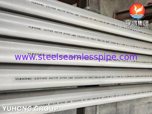 ASTM A790 Gr 2205 / UNS S32205 pipa stainless steel duplex tanpa jahitan