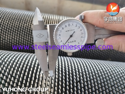 ASTM A312 TP304H Baja tahan karat HFW Serrated Fined Tube Spiral Fin Tube