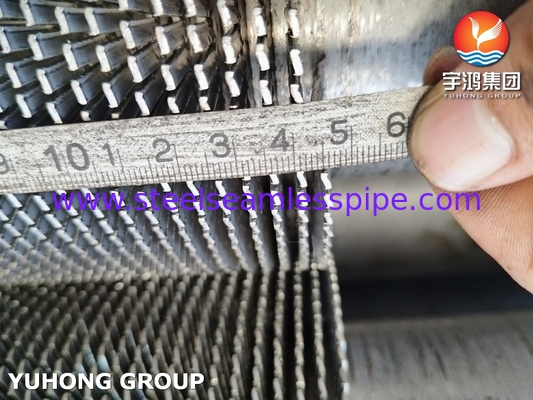 ASTM A312 TP304H Baja tahan karat HFW Serrated Fined Tube Spiral Fin Tube