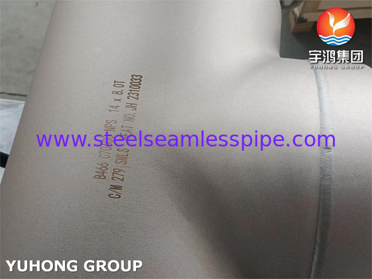Tembaga Nikel 90/10 Sama Tee Fitting ASTM B466 Untuk Lingkungan Laut Dan Industri