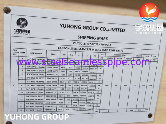 Karbon Steel U Bend Tube, ASME SA179, Full Killed, Nace MR-0175, untuk aplikasi penukar panas