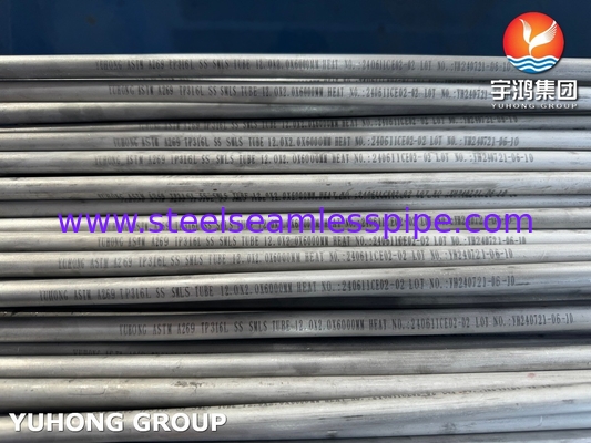 ASTM A269 TP316L Tabung Kerongkongan Stainless Steel Seamless Tube Annealed Pickled Tubing