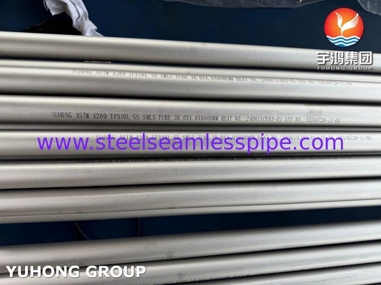 ASTM A269 TP316L Tabung Kerongkongan Stainless Steel Seamless Tube Annealed Pickled Tubing
