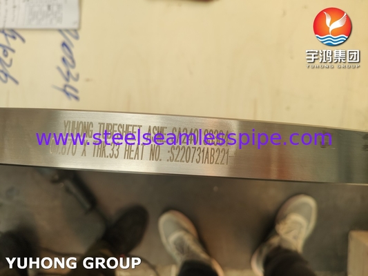 ASME SA240 SS304 Lembar tabung baja tahan karat untuk penukar panas