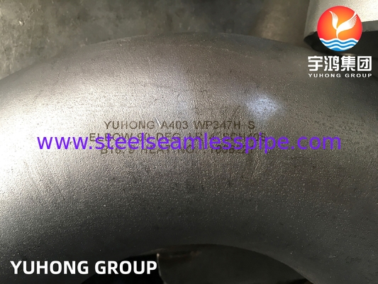 Baja tahan karat A403 WP347H-S 90 derajat LR Elbow Butt Weld Fitting B16.9 Untuk koneksi pipa