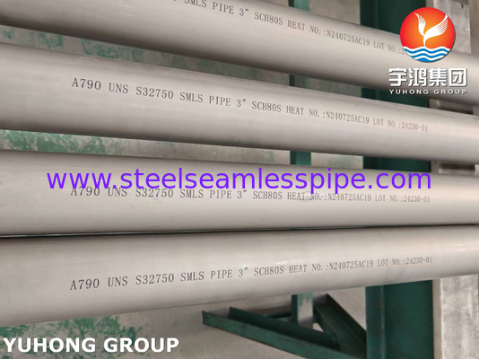 Pipa Duplex 2507 tanpa jahitan, ASTM A790 S32750 Super Duplex Pipa Baja Rinsless