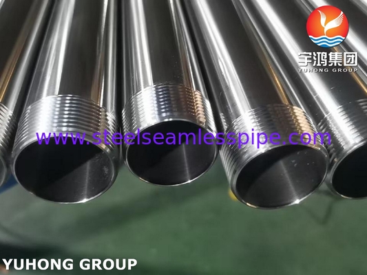 ASTM A270 Tabung Sanitasi TP304 Tabung Tanpa Jahit Baja Rinsing dengan Ujung Benang NPT