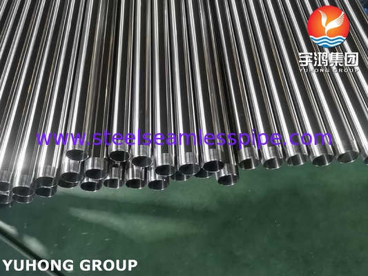 ASTM A270 Tabung Sanitasi TP304 Tabung Tanpa Jahit Baja Rinsing dengan Ujung Benang NPT