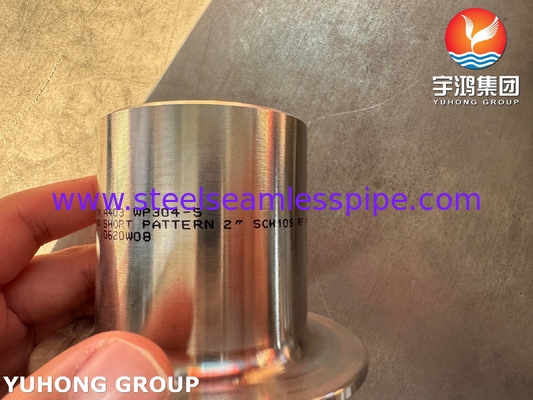B16.9 Fittings Buttweld ASTM A403 WP304 Tunggal stud gabungan lap stainless steel